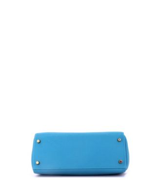 Kelly 28 Handbag Blue Togo with Gold Hardware