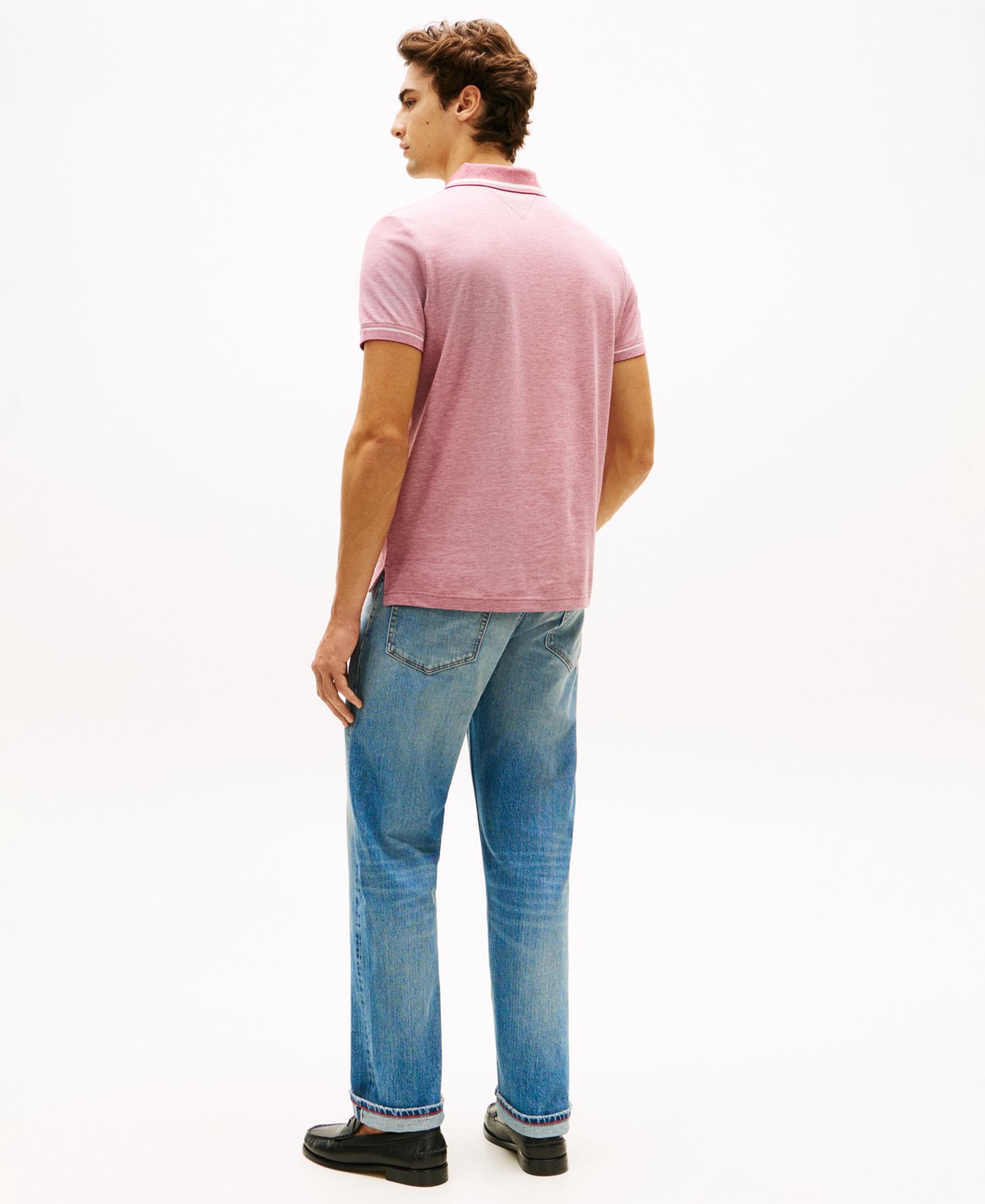 Men's Regular-Fit Two-Tone Oxford Polo Shirt
