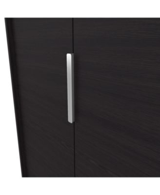 Wardrobe Berlin, Two Doors, Hanging Rod, Two Shelves, Shoe Rack, Bedroom, Wengue