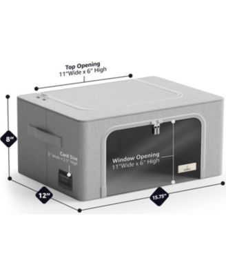 Metal Frame, Oxford Fabric, Large Window & Handles 2 Pack Small Foldable Storage Box