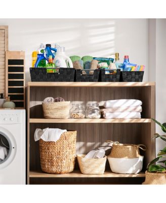 9 Piece Variety Size Hand-Woven Storage Baskets - for Home & Closet Organization