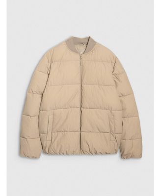 Men's down jacket with synthetic filling - beige