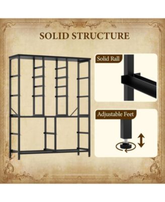 48" Fabric Storage Chest, Steel Frame, Wood Top, Closet 15-Drawer Modern Tall Dresser