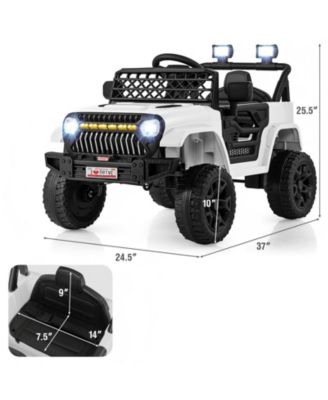 Kids 12V Electric Ride On Truck with Remote Control LED Lights and Music for Ages 3 and Up