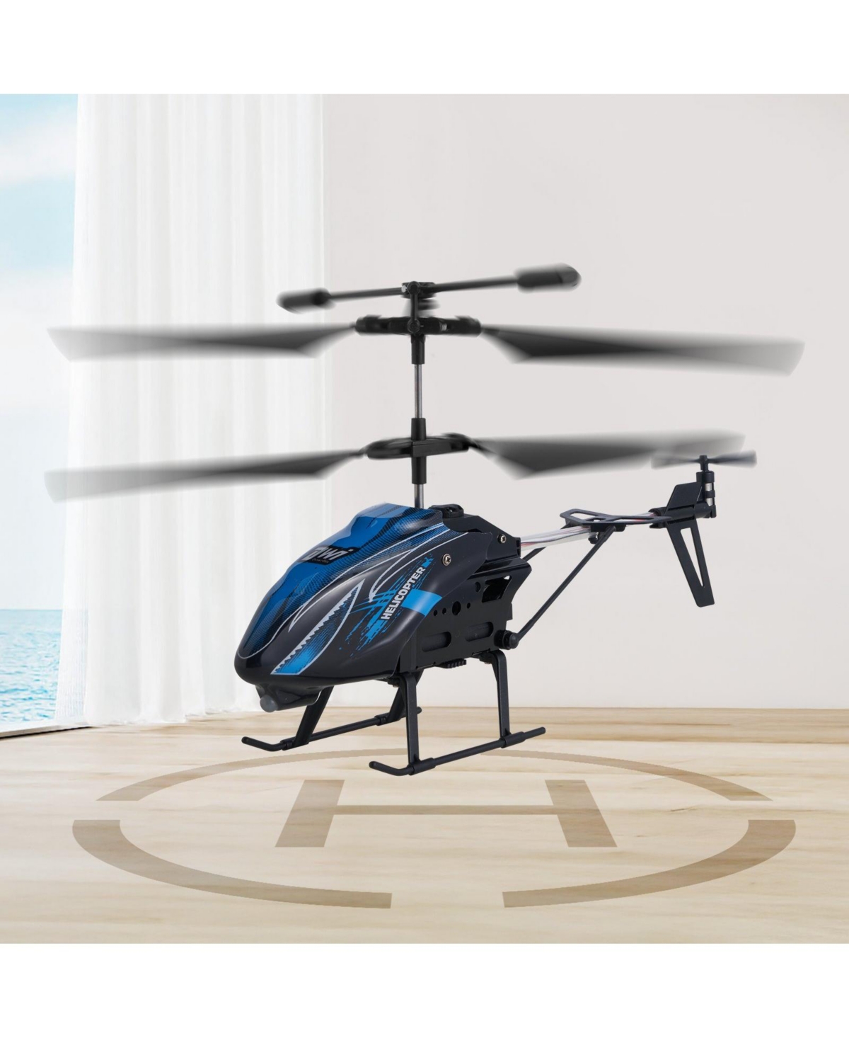 Hongge Remote Control Helicopter with Led Lights Gyro Stabilization and Modular Battery