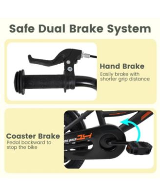 Kids Training Bike with Adjustable Seat Dual Brake System and Rubber Tires