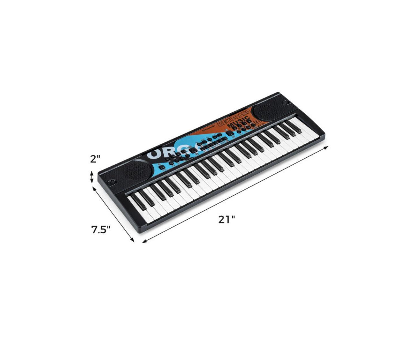 Детская игрушка HONGGE 49 Key Kids Electronic Keyboard Piano with Microphone, цвет: Чёрный — фото 4