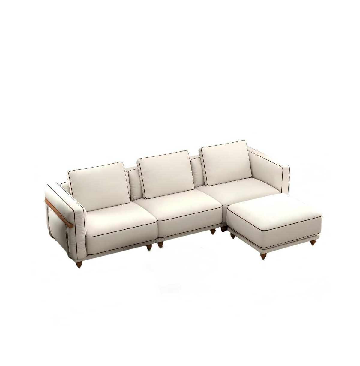 Boyel Living Modular Sectional Sofa, Removable & Washable, Ultra-Soft Linen Sofa, Extra-Large White Living Room Sofa