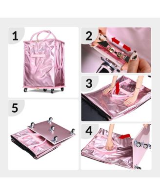 20" Rolling Tote Bag Grocery Bag on Wheels Shopping Trolley BubbleRush