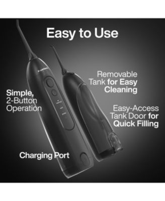 Icon Electric Water Flosser - 150ml Tank, Cordless Rechargeable, Waterproof, Portable Oral Irrigator (Black)