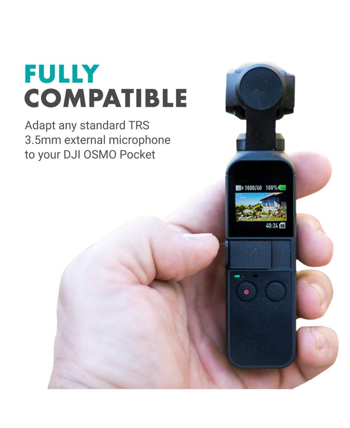 Movo Pma-1 Female 3.5mm Trs Microphone Audio Adapter Cable Compatible with The Dji Osmo Pocket