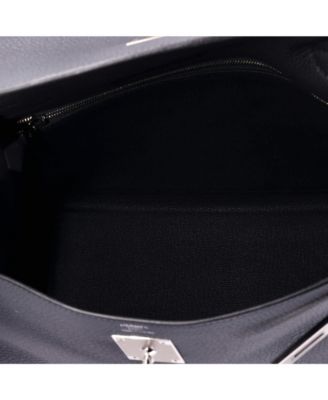 Pre-Owned HERMES Kelly 28 Handbag Grey Togo with Palladium Hardware