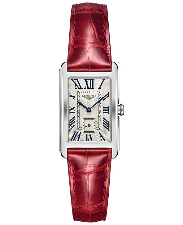 Longines Women's Swiss Longines DolceVita Red Leather Strap Watch