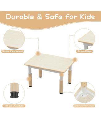 Adjustable Kids Table & 4 Ergonomic Chairs Set, Multi-Activity Graffiti Desktop, Non-Slip, Ages 2-8, Home, Preschool
