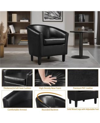 Faux Leather Accent Chair Black