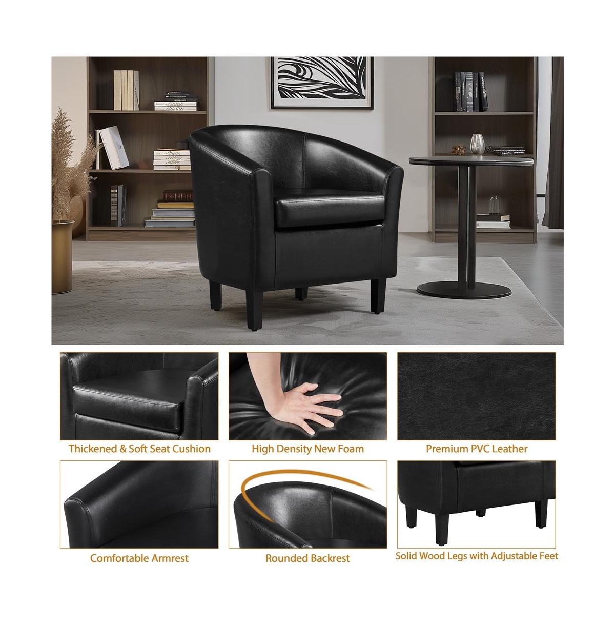 Yaheetech Faux Leather Accent Chair