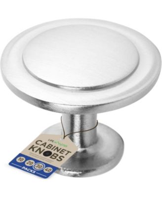 30pcs 1-1/4″ Brushed Nickel Cabinet  Rust-Proof Zinc Alloy, Modern Design with Short & Adjustable Screws for Dressers, Drawers, Cabinets