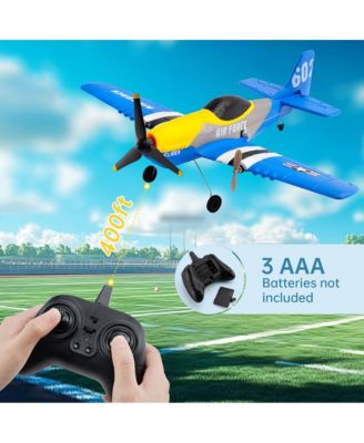 2.4G 3-Channel RC Plane with Auto-Stable 6-Axis & Durable EPP, Includes 2 Batteries