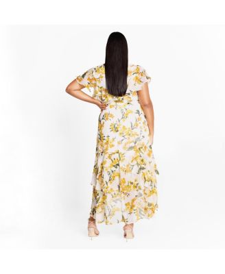 Plus Size Flirty Tier Print Maxi Dress