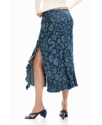 Women's Denim ruffle skirt