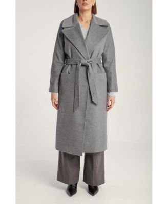 Women's Pure Cashmere Wrap Belted Midi Coat