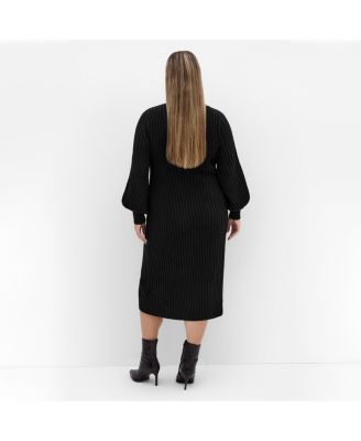 Plus Size Sarah Long Sleeve Rib Dress