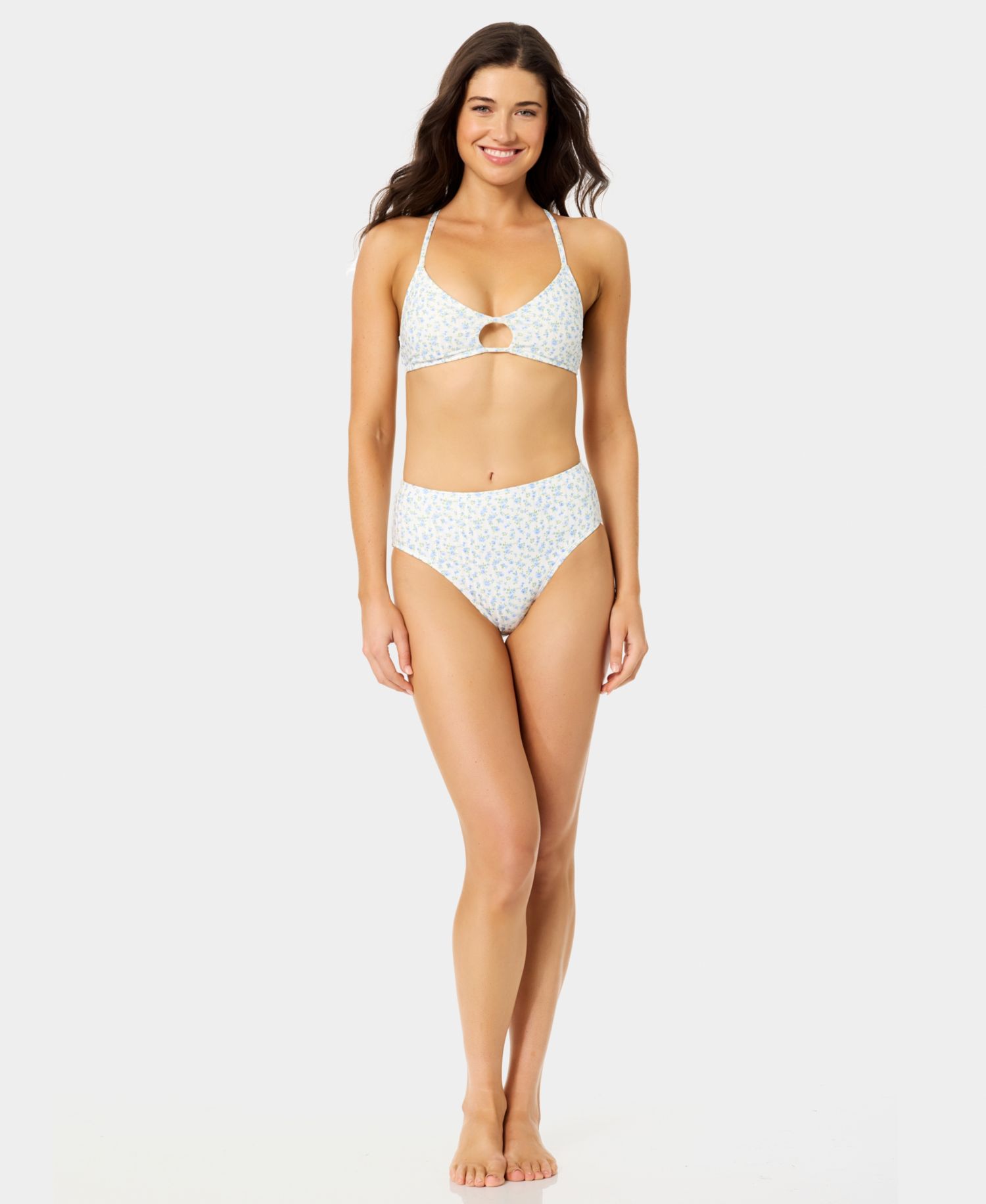 Women's Ditsy Wide Rib Swim Bikini Top and Bottoms