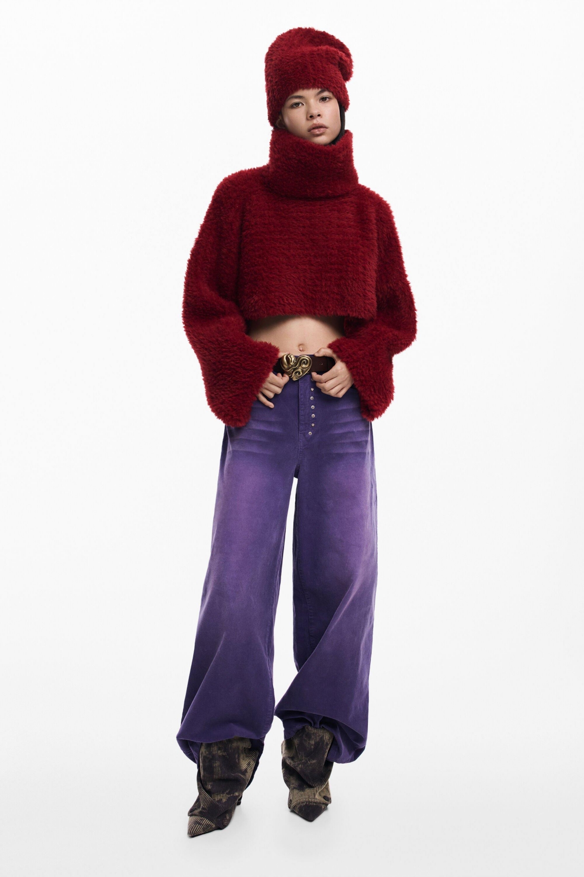 Desigual Women's Pack Crop Sweater And Hat