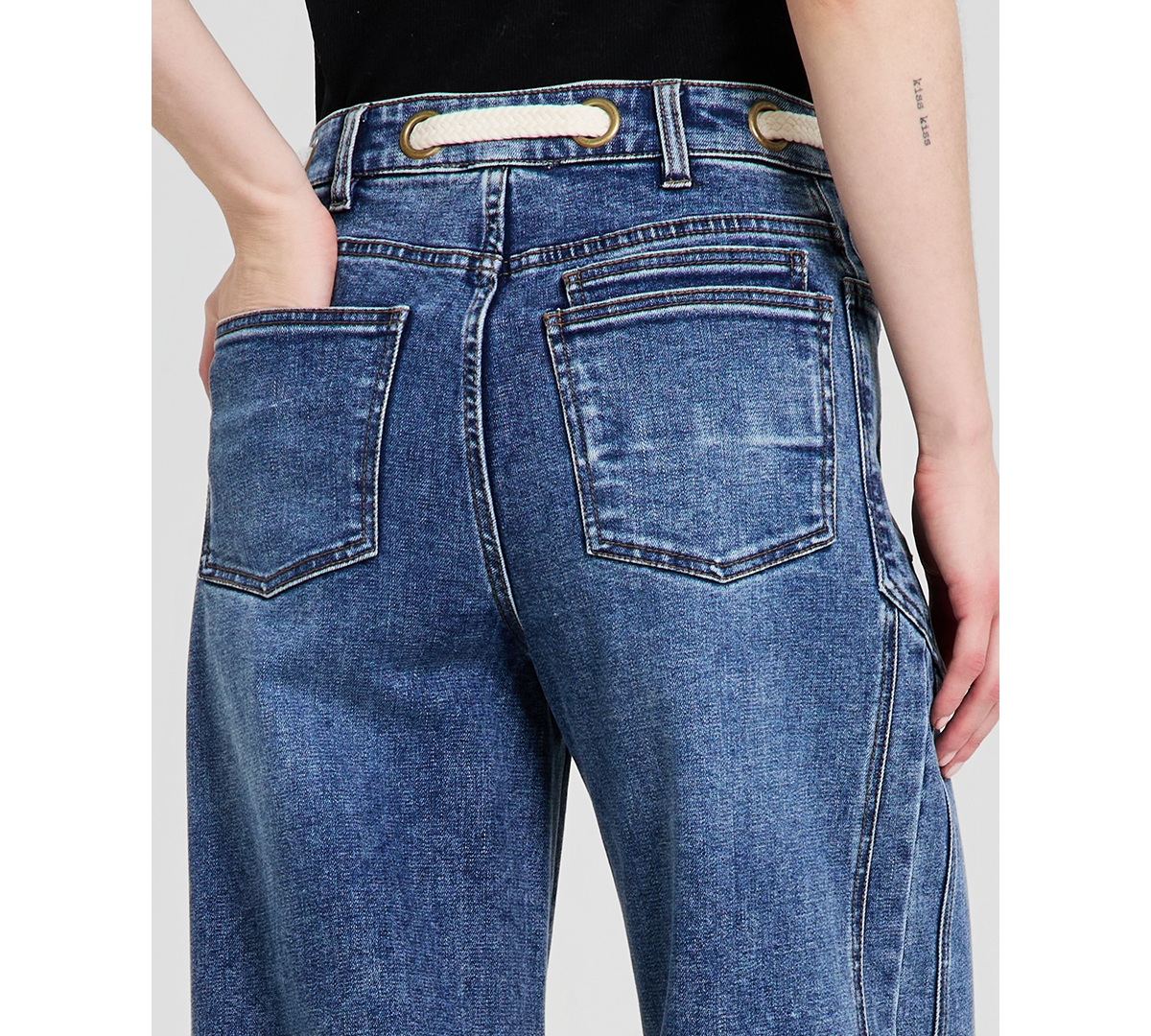 And Now This Women's High-Rise Tie-Waist Denim Jeans, Macy's Exclusive