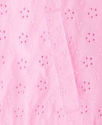Girls' 5-20 Cotton Eyelet Bomber Jacket