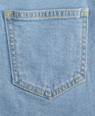 Girls' 5-20 Ruffle-Hem Denim Midi Shorts