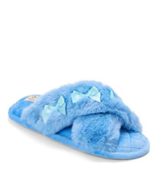 Women's Jessica Bows Furry Crossband Slide Slipper
