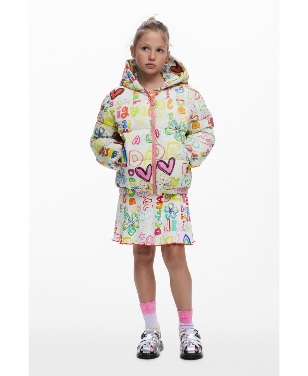Desigual Girls Girls's Quilted jacket lettering