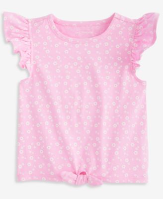 Girls' Toddler 12M-5T Floral-Print Cotton Tie-Front T-Shirt