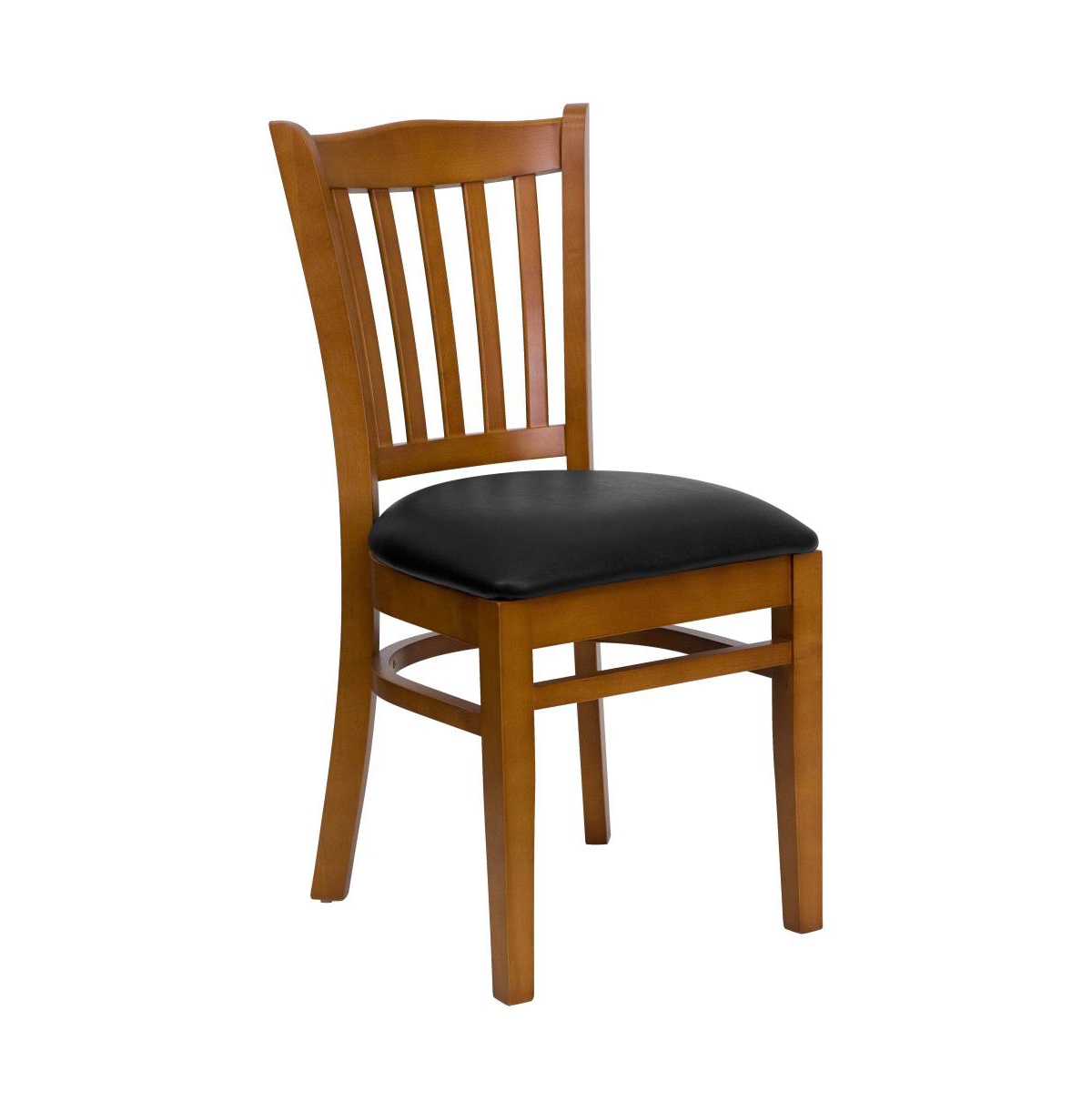 Emma+Oliver 2 Pack Vertical Slat Back Wooden Restaurant Chair