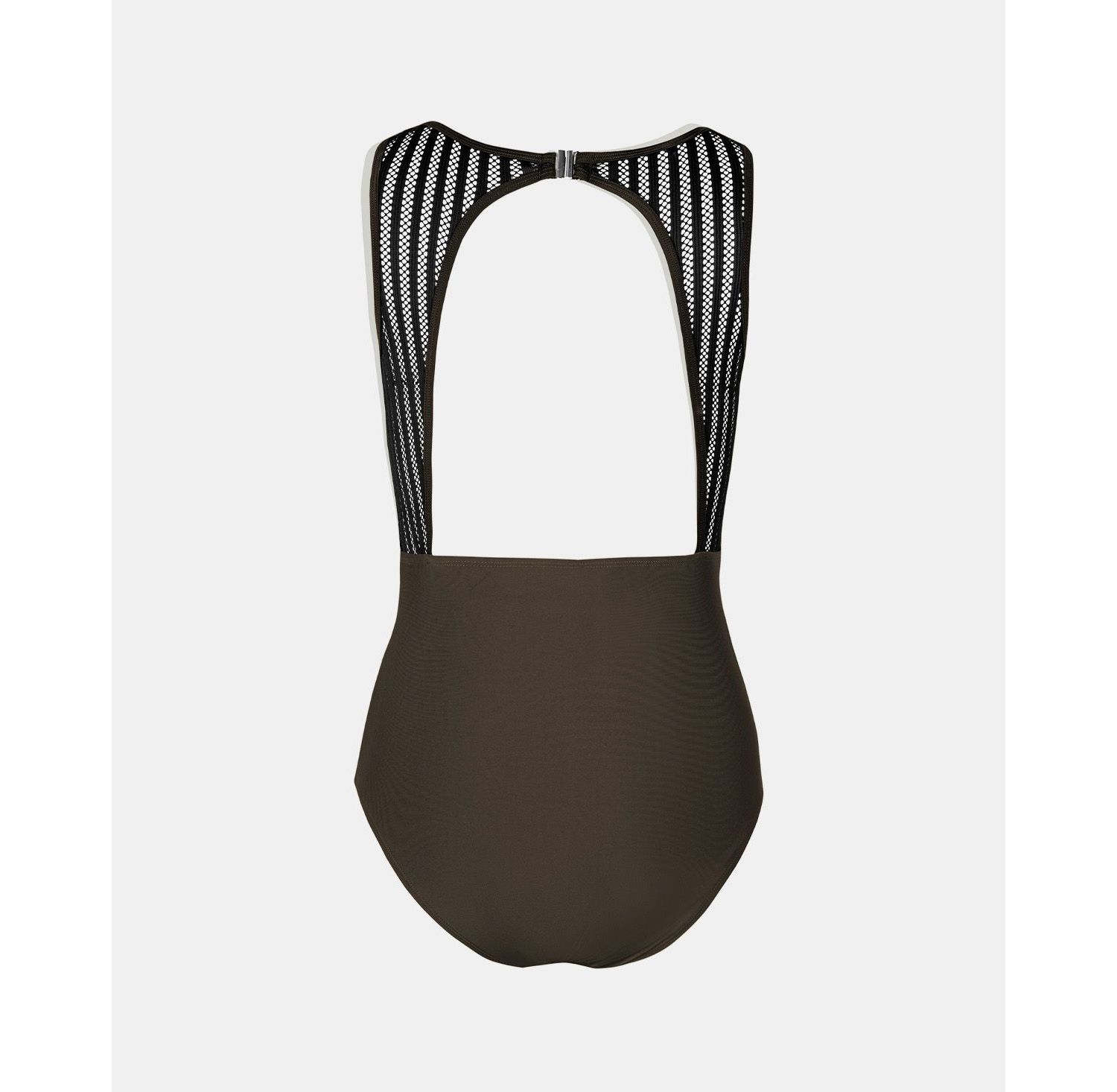 Women's Tummy Control High Neck Cutout Back Hook Mesh One Piece Swimsuit