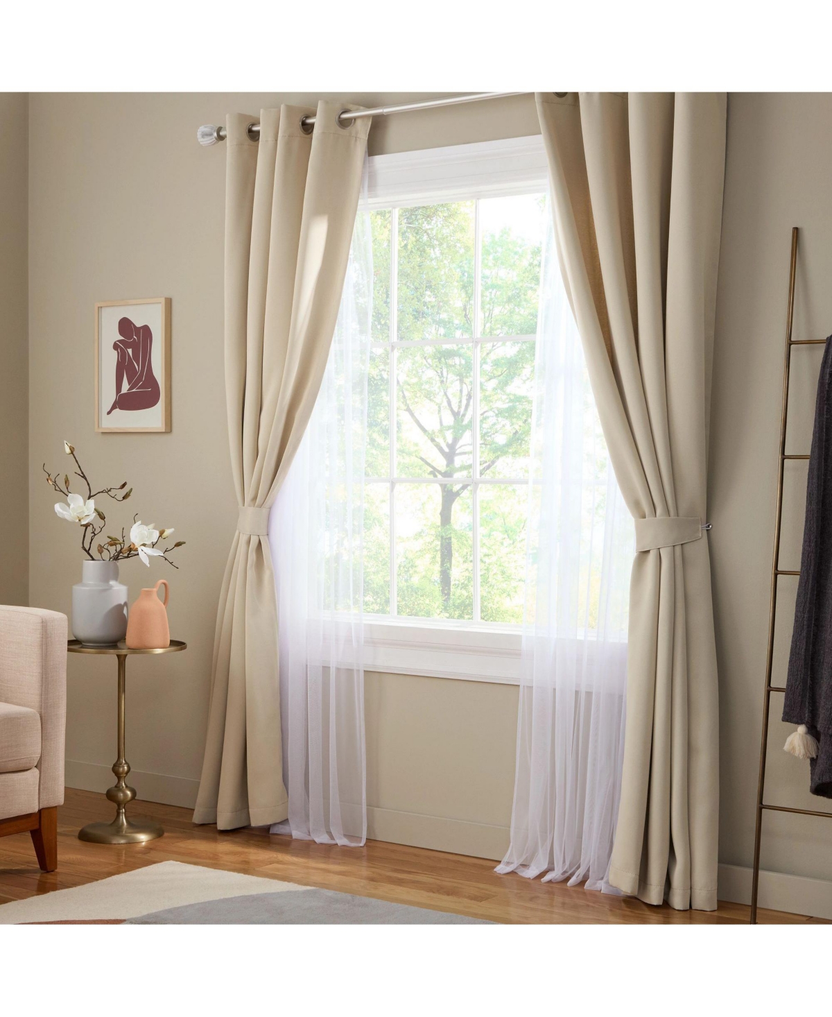 Town & Country Luxe Oslo Double Layer Indoor Curtains, Room Darkening and Sheer, Grommet Top, Energy Efficient