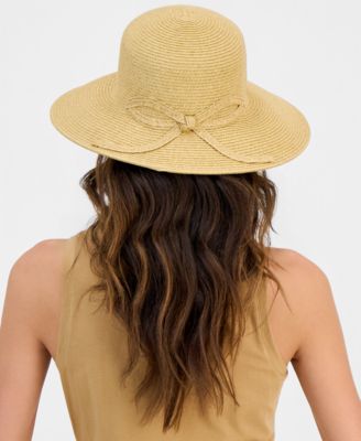 I.N.C. International Concept Straw Bow Cloche Hat