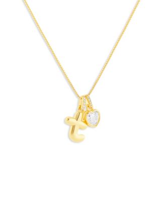 Sterling Silver Initial Charm Necklace in Holiday Ornament, Macy's Exclusive
