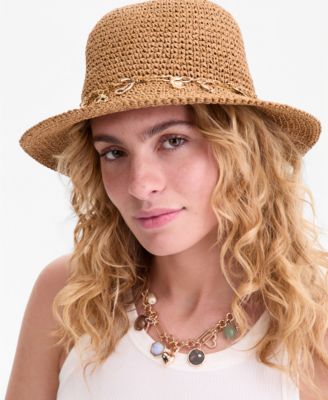 Charm Trim Paper Crochet Bucket Hat