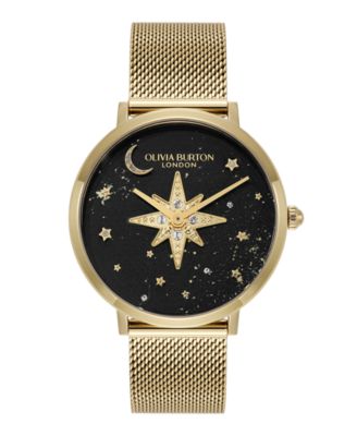 Women's Celestial Nova Gold Tone Stainless Steel Mesh Bracelet Watch, 35mm