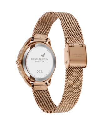 Women's Azure Rose Gold Tone Stainless Steel Mesh Bracelet Watch, 30mm