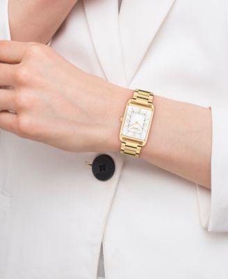 Unisex Elliot Gold Tone Stainless Steel Bracelet Watch, 32x26mm