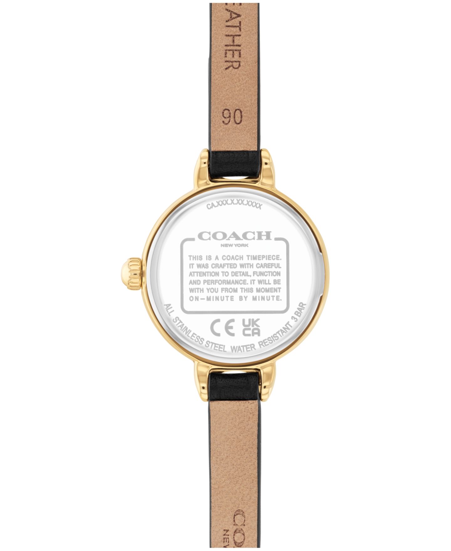 Женские часы COACH Iris Black Leather Strap Watch, 22.5mm — фото 2