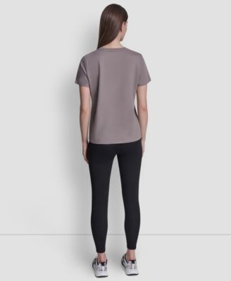 Women's Rhinestone Varsity Logo Relaxed Fit Pull-On T-Shirt