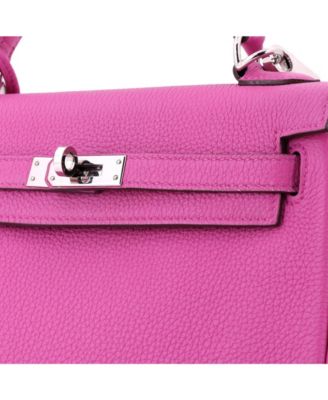 Kelly 25 Handbag Pink Togo with Palladium Hardware