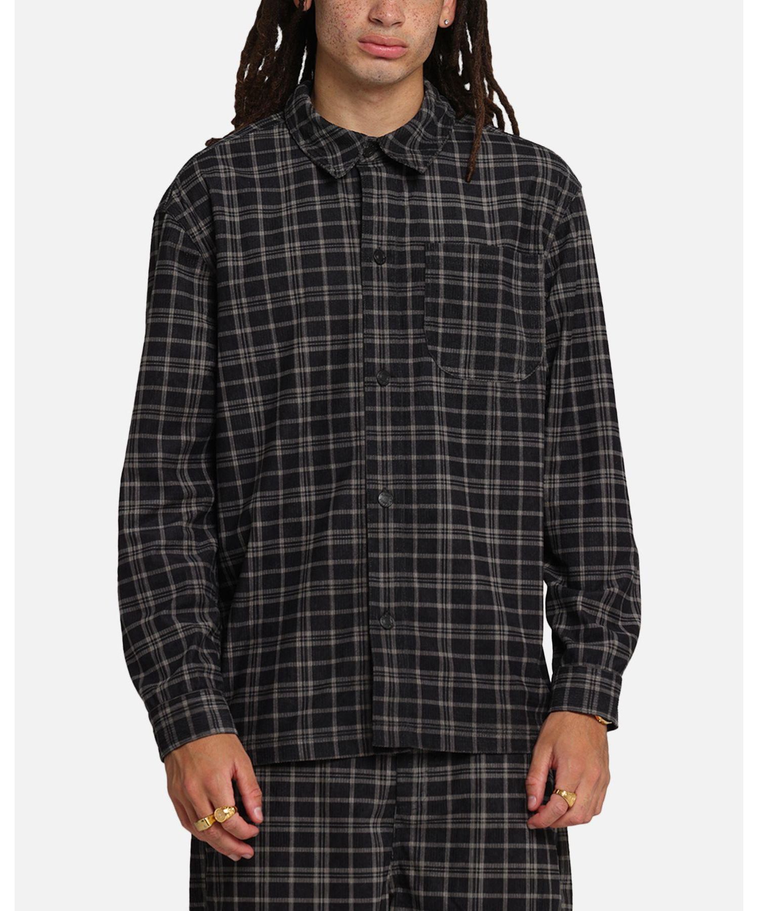 Men's Plaid Corduroy Shirt Jacket