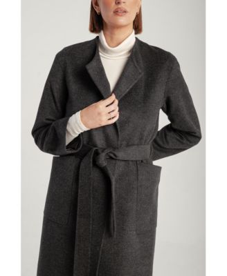 Women's Cashmere Belted Lapel Coat