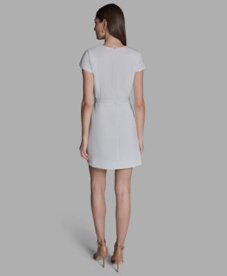 Women's Scuba Square Neck A-Line Dress