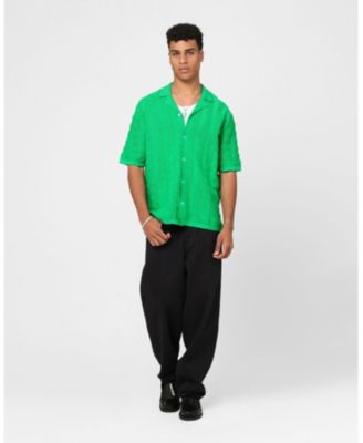 Men's Lorenzo Knit Button Up Shirt Green